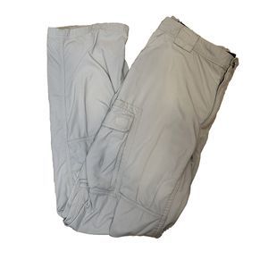 Duluth Trading Men's Pants XL x 34 Nylon Cargo Pants Elastic Waist Light Gray